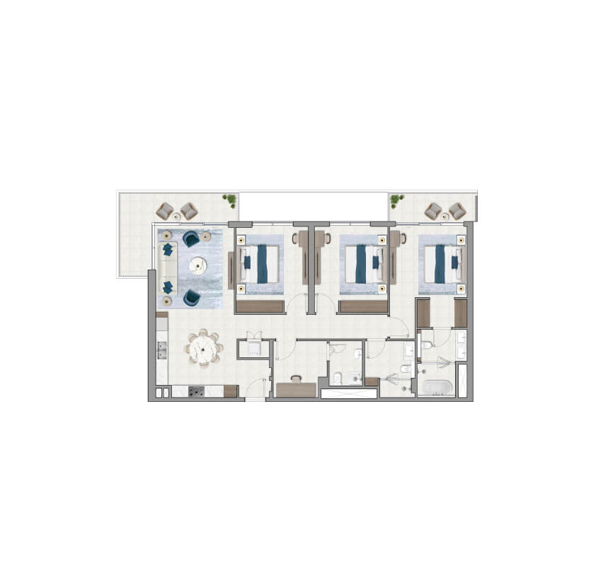 3 Bedroom Apartments